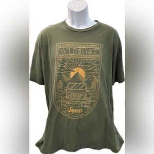 Wild‎ and Free Jeep Green Tee Men’s Size L no tag see pictures Green